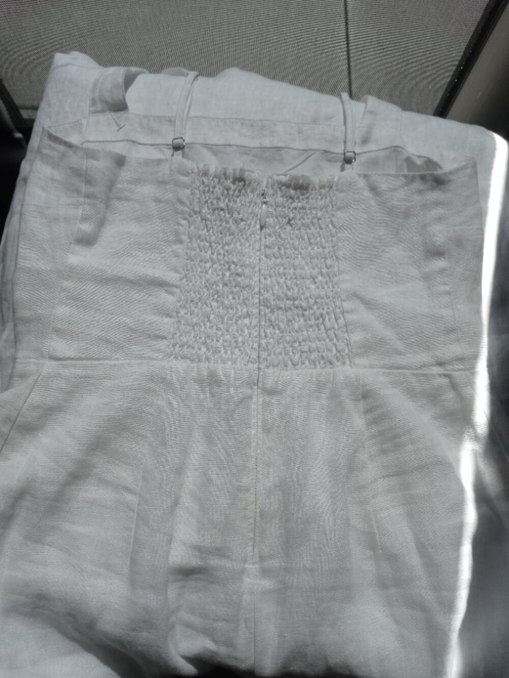 ABERCROMBIE & FITCH linen collection midi dress with side slit in white (S) - Picture 13 of 16
